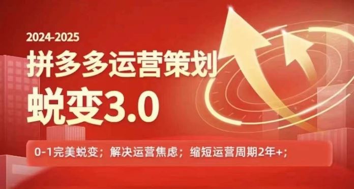 2024-2025拼多多运营策略蜕变3.0，0~1完美蜕变，解决信息焦虑-飓风网创资源站