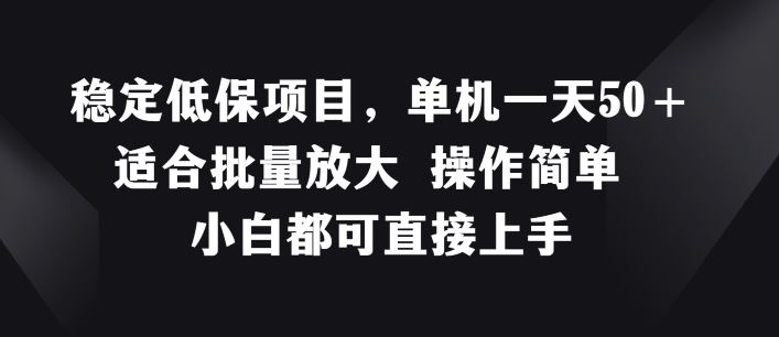 稳定低保项目，单机一天50+适合批量放大 操作简单 小白都可直接上手【揭秘】-飓风网创资源站