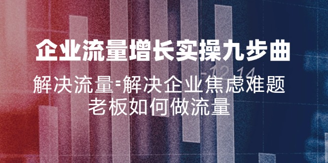 （11822期）企业流量增长实战九步曲，解决流量=解决企业焦虑难题，老板如何做流量-飓风网创资源站