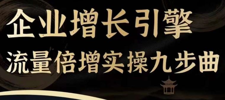 企业增长引擎流量倍增实操九步曲，一套课程帮你找到快速、简单、有效、可复制的获客+变现方式，-飓风网创资源站