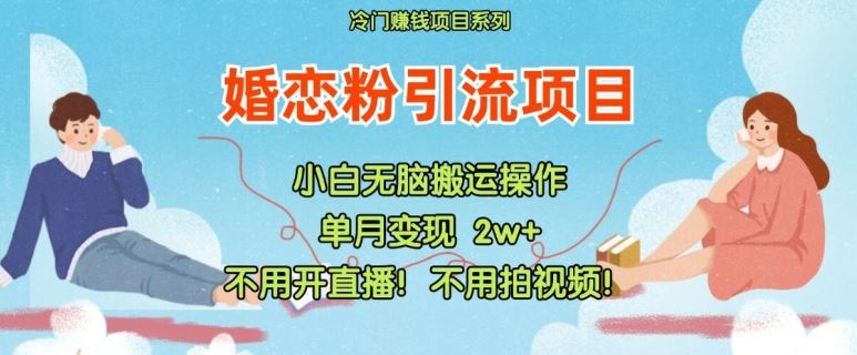 小红书婚恋粉引流，不用开直播，不用拍视频，不用做交付【揭秘】-飓风网创资源站