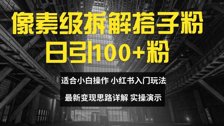 像素级拆解搭子粉，日引100+，小白看完可上手，最新变现思路详解【揭秘】-飓风网创资源站