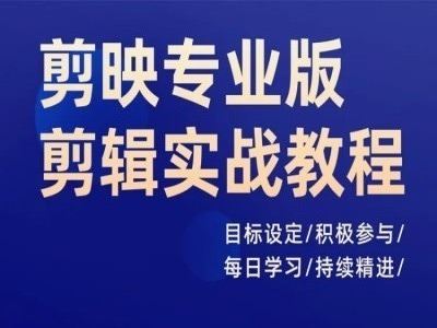 剪映专业版剪辑实战教程，目标设定/积极参与/每日学习/持续精进-飓风网创资源站