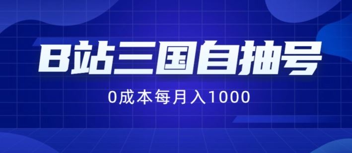 B站三国自抽号项目，0成本纯手动，每月稳赚1000【揭秘】-飓风网创资源站