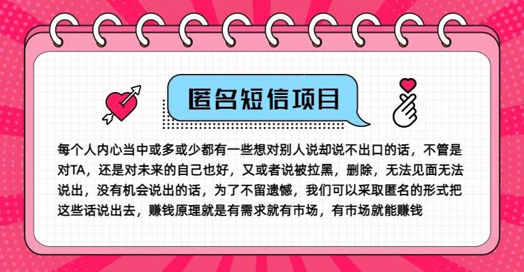 冷门小众赚钱项目，匿名短信，玩转信息差，月入五位数【揭秘】-飓风网创资源站