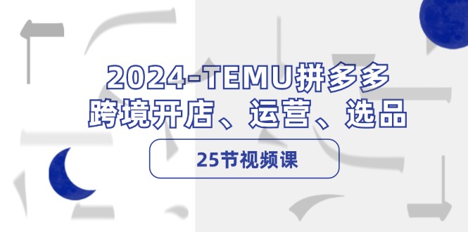 （12106期）2024-TEMU拼多多·跨境开店、运营、选品（25节视频课）-飓风网创资源站