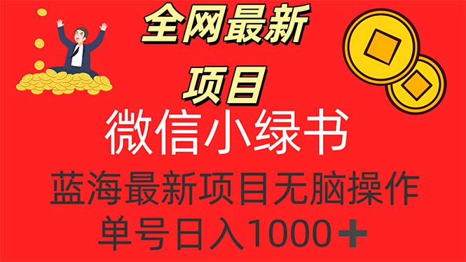 （12163期）全网最新项目，微信小绿书，做第一批吃肉的人，一天十几分钟，无脑单号…-飓风网创资源站