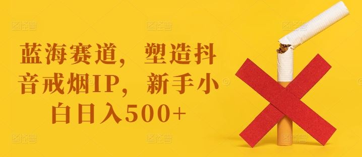 蓝海赛道，塑造抖音戒烟IP，新手小白日入500+【揭秘】-飓风网创资源站