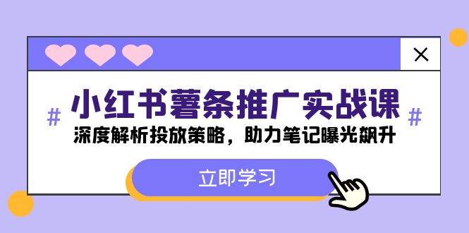 （12289期）小红书-薯 条 推 广 实战课：深度解析投放策略，助力笔记曝光飙升-飓风网创资源站