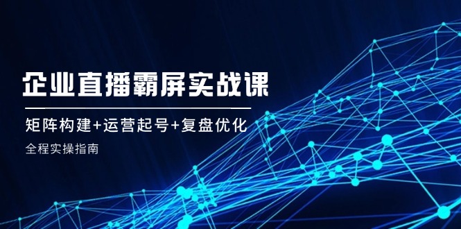 （12338期）企 业 直 播 霸 屏实战课：矩阵构建+运营起号+复盘优化，全程实操指南-飓风网创资源站