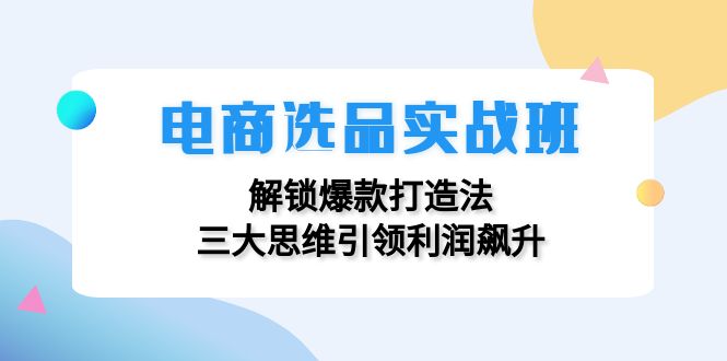 （12398期）电商选品实战班：解锁爆款打造法，三大思维引领利润飙升-飓风网创资源站