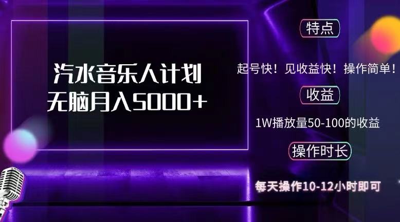 （12429期）抖音汽水音乐人计划无脑月入5000+-飓风网创资源站