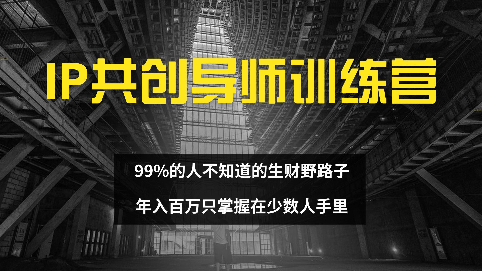 （12504期）IP共创导师训练营 99%的人不知道的生财野路子 只掌握在少数人手里-飓风网创资源站