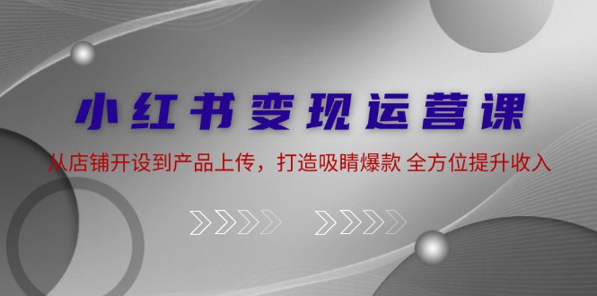 （12520期）小红书变现运营课：从店铺开设到产品上传，打造吸睛爆款 全方位提升收入-飓风网创资源站