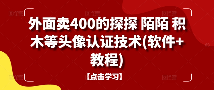 外面卖400的探探 陌陌 积木等头像认证技术(软件+教程)-飓风网创资源站