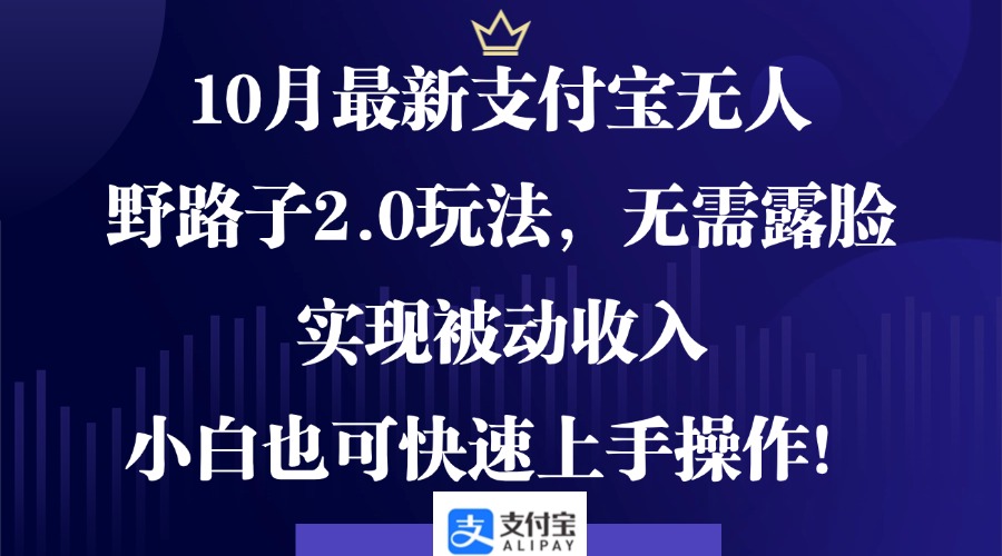 （12824期）10月最新支付宝无人野路子2.0玩法，无需露脸，实现被动收入，小白也可…-飓风网创资源站