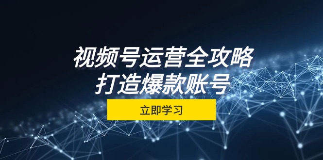 视频号运营全攻略，从定位到成交一站式学习，视频号核心秘诀，打造爆款账号-飓风网创资源站