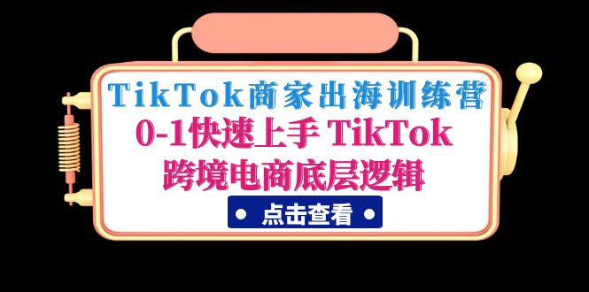 （4795期）TikTok商家出海训练营：0-1快速上手 TikTok跨境电商底层逻辑(无中创水印)-大海创业网