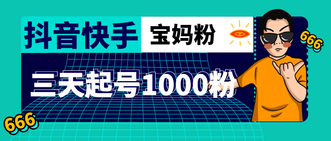 （4818期）抖音快手三天起号涨粉1000宝妈粉丝的核心方法【详细玩法教程】-花生资源网