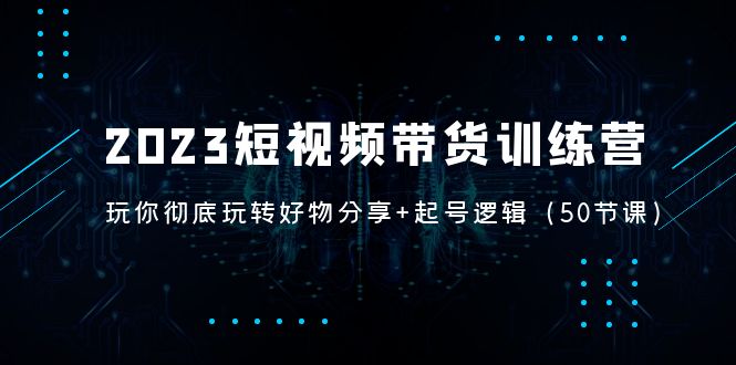 （5071期）2023短视频带货训练营：带你彻底玩转好物分享+起号逻辑（50节课）-有道网创