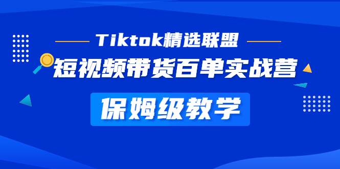 （5162期）Tiktok精选联盟·短视频带货百单实战营 保姆级教学 快速成为Tiktok带货达人-大海创业网