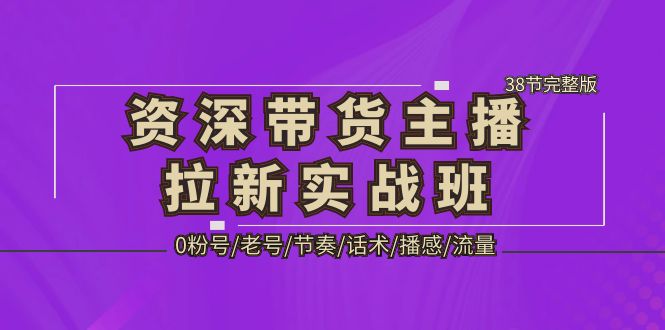 （5191期）资深·带货主播拉新实战班，0粉号/老号/节奏/话术/播感/流量-38节完整版 - 当动网创