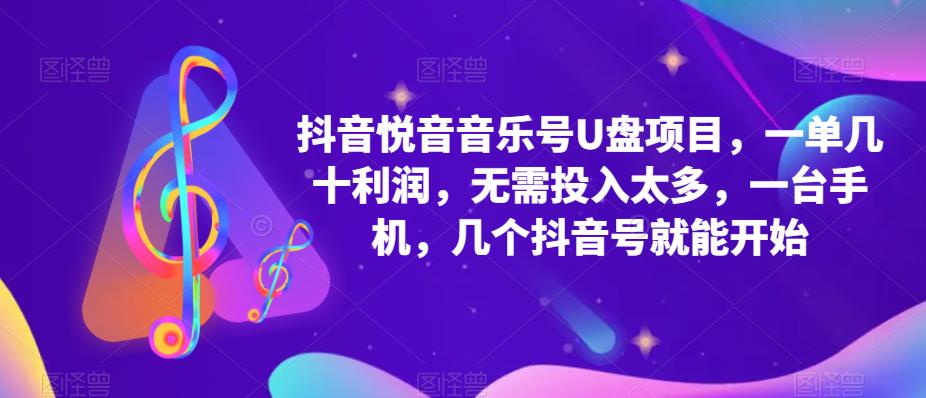 （5393期）抖音音乐号U盘项目 一单几十利润 无需投入太多 一台手机 几个抖音号就开始-星云网创