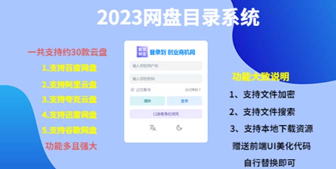 （5470期）（项目课程）2023网盘目录运营系统，一键安装教学，一共支持约30款云盘-大海创业网