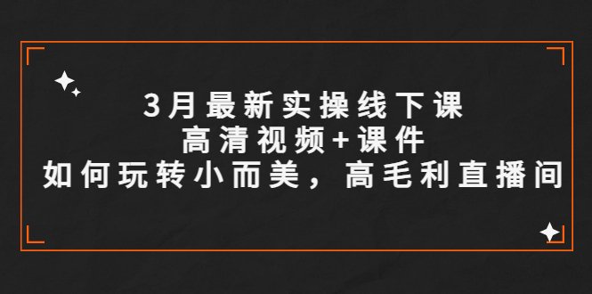 （5597期）3月最新实操线下课高清视频+课件，如何玩转小而美，高毛利直播间-随风网创