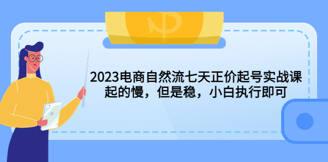 （5956期）2023电商自然流七天正价起号实战课：起的慢，但是稳，小白执行即可！-枫客网创