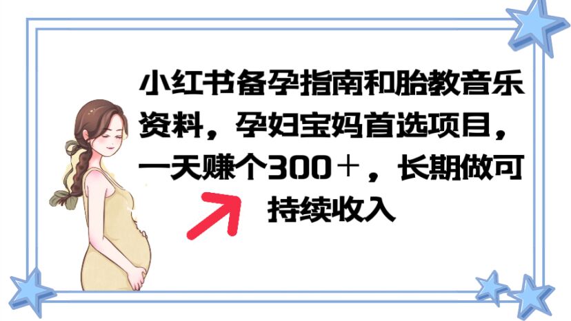 （6114期）小红书备孕指南和胎教音乐资料 孕妇宝妈首选项目 一天赚个300＋长期可做-副创网