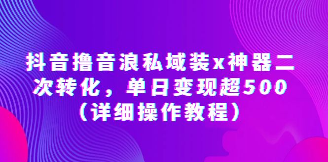 （6186期）抖音撸音浪私域装x神器二次转化，单日变现超500（详细操作教程）-花生资源网