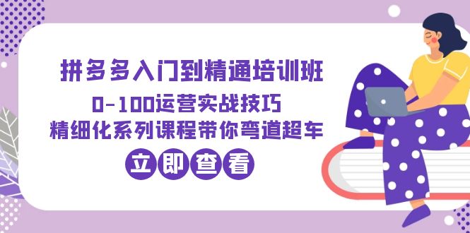 （6243期）2023拼多多入门到精通培训班：0-100运营实战技巧 精细化系列课带你弯道超车-大海创业网