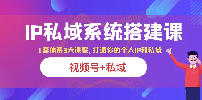 （6308期）IP私域 系统搭建课，视频号+私域 1套 体系 3大课程，打通你的个人ip私域-随风网创