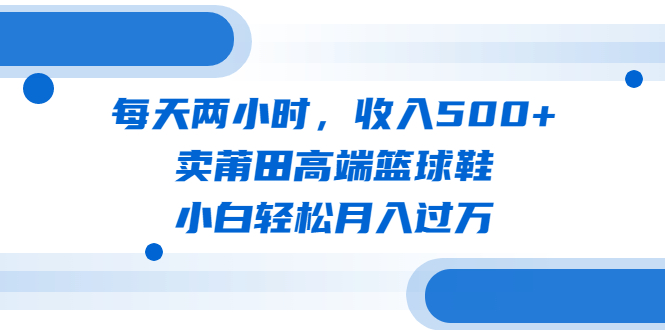 （6437期）每天两小时，收入500+，卖莆田高端篮球鞋，小白轻松月入过万（教程+素材） - 当动网创