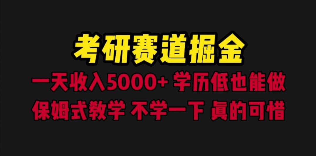 （6498期）考研赛道掘金，一天5000+学历低也能做，保姆式教学，不学一下，真的可惜-大海创业网