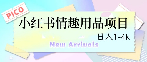 （6555期）最新小红书情趣用品项目，日入1-4k清迈曼芭椰创赚-副业项目创业网清迈曼芭椰