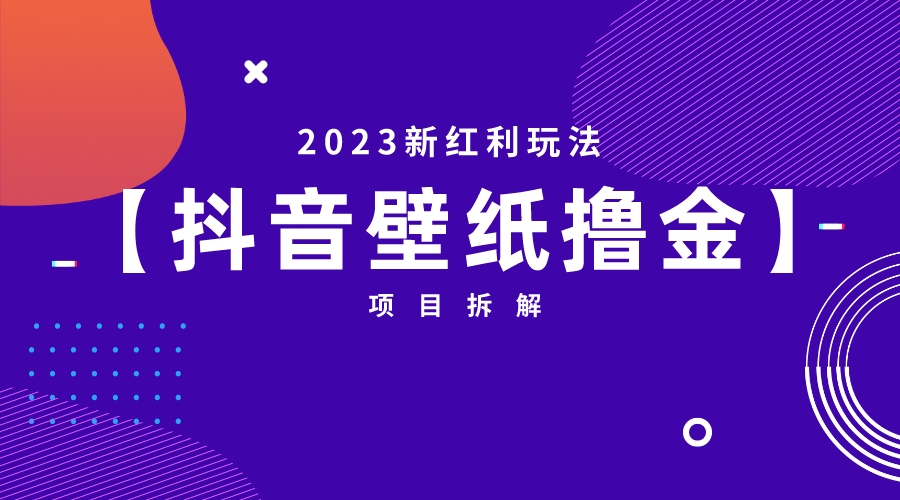 （6579期）2023新红利玩法：抖音壁纸撸金项目-大海创业网