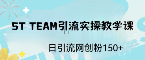 （6578期）ST TEAM引流实操课，日引流网创粉100+-枫客网创