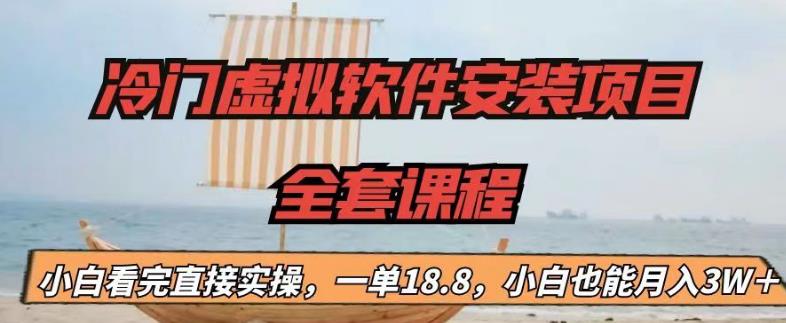 （6643期）冷门虚拟软件安装项目，一单18.8，小白也能月入3W＋-休闲网赚three