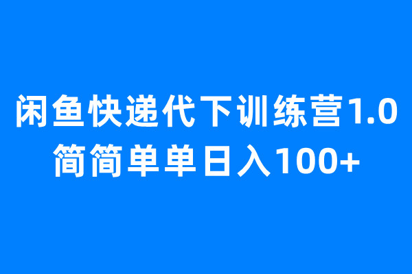 （6653期）闲鱼快递代下训练营1.0，简简单单日入100+清迈曼芭椰创赚-副业项目创业网清迈曼芭椰