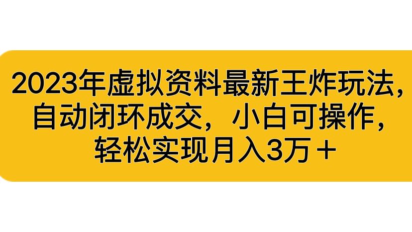 （6773期）2023年虚拟资料最新王炸玩法，自动闭环成交，小白可操作，轻松实现月入3…-深鱼云创