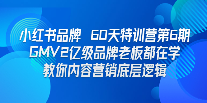 （6798期）小红书品牌 60天特训营第6期 GMV2亿级品牌老板都在学 教你内容营销底层逻辑-诺贝网创