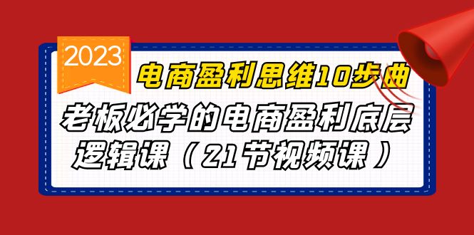 （6899期）电商盈利-思维10步曲，老板必学的电商盈利底层逻辑课（21节视频课）-天恒言财