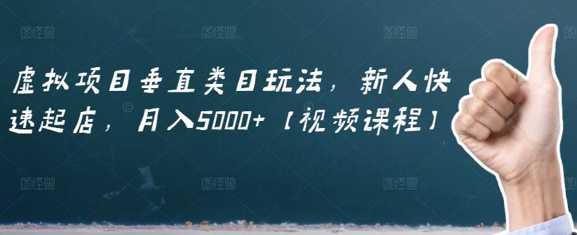 虚拟项目垂直类目玩法，新人快速起店，月入5000+【视频课程】-优优云网创