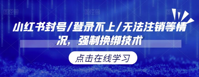 小红书封号/登录不上/无法注销等情况，强制换绑技术-八一网创分享