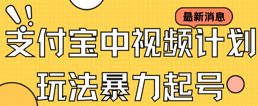 （7218期）支付宝中视频玩法暴力起号影视起号有播放即可获得收益（带素材）-花生资源网