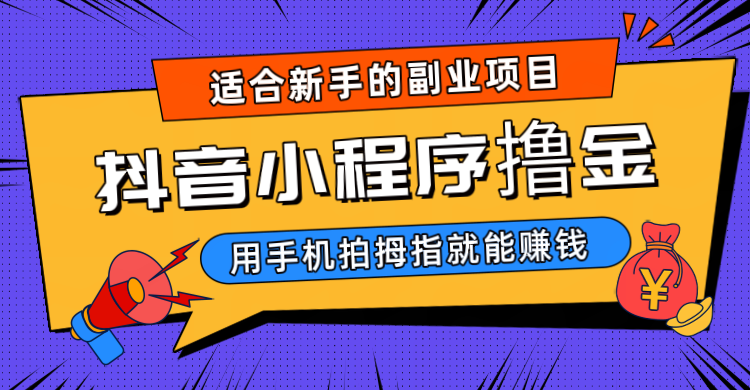 抖音小程序撸金项目，用手机每天拍个拇指挂载一下小程序就能赚钱-大海创业网