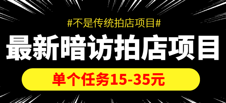 最新暗访拍店信息差项目，单个任务15-35元（不是传统拍店项目）-花生资源网