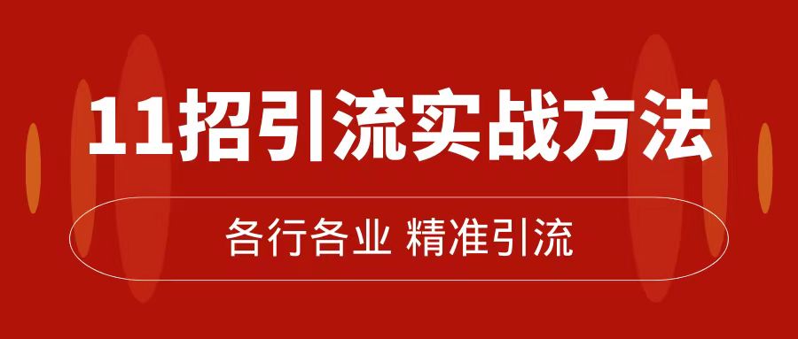 （7386期）精准引流术：11招引流实战方法，让你私域流量加到爆（11节课完整版）-枫客网创